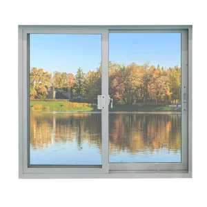 AS2047 Modern Australian Style Double Track Thermal Break Aluminum Sliding Windows and Doors with Hanging Curtain Screen