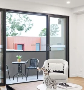 AS2047 Sliding Door with Aluminium Window Frames Golden Double Glazed Australian Standard windows