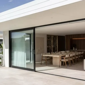 AS2047 Thermal-Break Aluminum Sliding Door Fiberglass Energy-Efficient Foldable Modern Door for Gardens and Garages