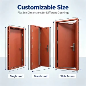 Acoustic Double Steel Door, 35 dB STC, Sound Insulation, Vision Panel, for Laboratories and Industrial Exteriors