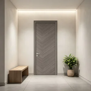 Acoustic Solid Wood or Composite Interior Door with Soundproof Design for Bedroom, Hotel, Villa, or Apartment