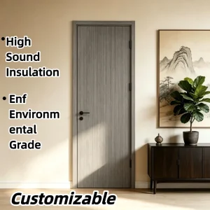 Acoustic Sound Insulation WPC Interior Door 45mm Slab Magnetic Silencer Strip Enf Grade for Hotel Apartment Guest Room Project