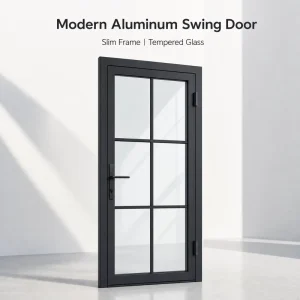 Airtight Aluminum Alloy Casement Door, Sound Insulating, Custom Design for Villa or Hotel