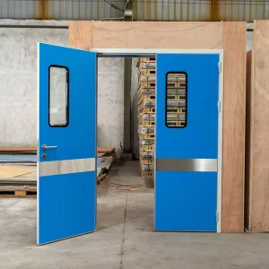 Airtight Steel Door System with Manual Lock for Hospital Laboratory Pharmaceutical Clean Rooms