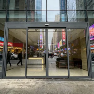 Aluminium Alloy Framed Tempered Glass Automatic Sensor Sliding Door for Offices, Hotels, Exhibition Halls, and Shops