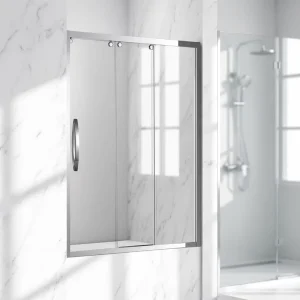 Aluminium Alloy Framed Tempered Glass Shower Enclosure with Double Sliding Doors for Bathroom and Hotel Use