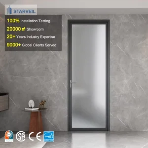 Aluminium Double Hinged Swing Door Single Casement Bathroom Door Supplier