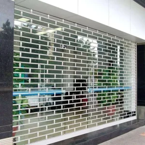 Aluminium Frame Folding Sliding Door with Transparent PC Panels for Malls