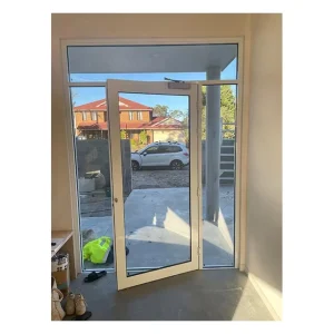 Aluminium Frame Glass Swing Door, Exterior Aluminum Glass Door, Security Glass Door