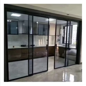 Aluminium-Frame Multi-Purpose Sliding Glass Partition Door for Kitchen, Balcony, Bathroom, or Villa