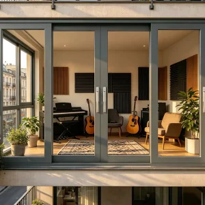 Aluminium Sliding Door 54mm Max Glass Thickness for Large Glazed Area