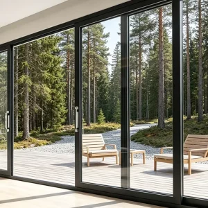 Aluminium Sliding Patio Doors with Triple Track for Stacking Panels