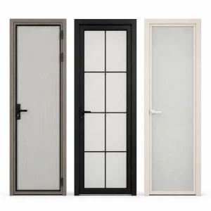 Aluminum 6mm Tempered Swing Doors for Bathroom Kitchen Office Villa Apartment Soundproof Moisture-Proof
