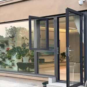 Aluminum Alloy 6060 T66 Powder-Coated Front Swing Entry Door with Handle