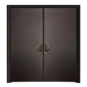 Aluminum Alloy Anti-Theft Swing Entry Door with Wave Texture for Villa Apartment