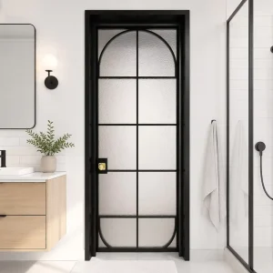 Aluminum Alloy Baking Paint Interior Swing Door for Bathroom Kitchen and Entrance