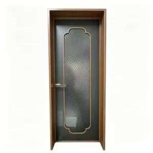 Aluminum Alloy Bathroom Swing Door Waterproof Tempered Glass for Apartments Bedrooms Hotels and Villas