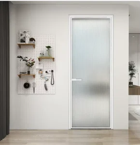 Aluminum Alloy Bathroom Swing Door with Glass for Home Hotel or Villa Use