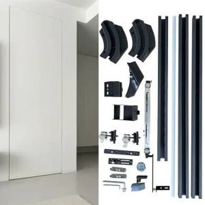 Aluminum Alloy Buffer Sliding Door Track for Wardrobe, Bedroom, Hidden, and Bus Doors