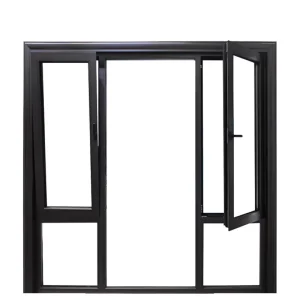 Aluminum Alloy Casement Window Minimalist Design Double Glazed Thermal Break Soundproof Energy Saving Villa