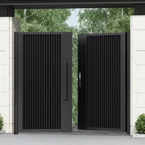 Aluminum Alloy Chinese-Style Minimalist Double-Leaf Swing Courtyard Villa Gate Hotel Park Outdoor Main Entrance