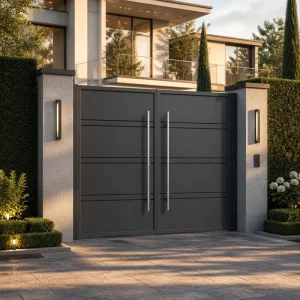 Aluminum Alloy Double French Door Thermal Break Insulated Exterior Security Entry Door for Villa Home