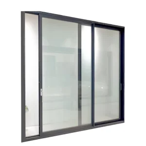 Aluminum Alloy Double Glazing Tempered Glass Sliding Patio Door Hurricane-Resistant Sound-Insulating for Bathroom Bedroom