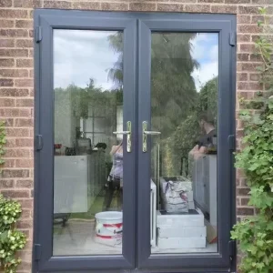 Aluminum Alloy Double Swing Door with Triple-Glazed Glass for Apartment Entry
