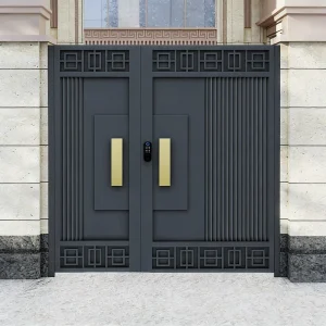 Aluminum Alloy Double Swing Gate Single Entry Door for Villa Courtyard
