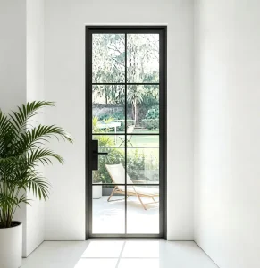 Aluminum Alloy Double Tempered Glass Waterproof Swing Door for Villa Kitchen Backyard Entry