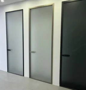 Aluminum Alloy Flat-Glass Swing Door, Extremely Narrow Frame, for Exterior Applications