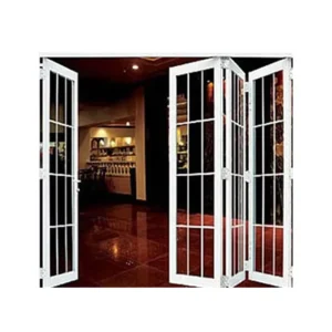 Aluminum Alloy Foldable Swing Entry Door with Thermal Insulation and Finished Surface for Commercial Use