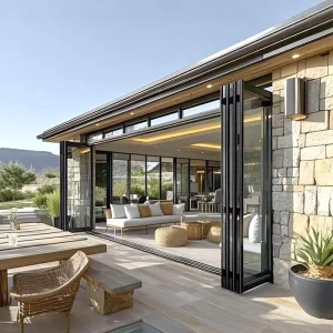 Aluminum Alloy Folding Door with Beautiful Appearance and Diverse Colors for Balcony Living Room Stacking Door