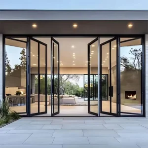 Aluminum Alloy Frame Pivot Entry Door and Heavy Sliding Door for Villa or Apartment