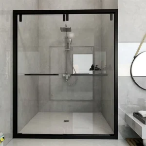 Aluminum Alloy Framed Sliding Shower Screen Door Anti Leak Seal European Modern Bathroom Glass Enclosure 8MM Glass for Home