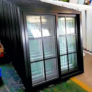 Aluminum Alloy Glass Frame Profile Double-Glazed Three-Track Sliding Window for Kitchen and Retail Storefront