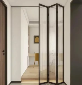 Aluminum Alloy Glass Sliding Door Kitchen Living Room Balcony Partition Narrow Three Linkage Hidden Frame Sliding Door