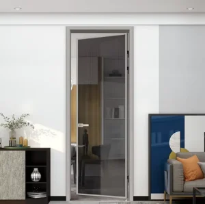 Aluminum Alloy Glass Swing Casement Door, Heat-Insulating Waterproof Wear-Resistant, for Supermarkets