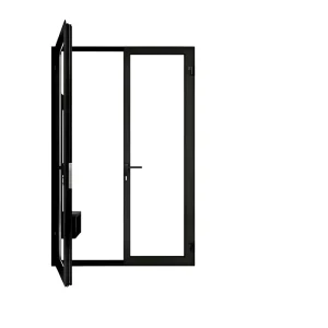 Aluminum Alloy Glass Swing French Door Frame Exterior Apartment School Use Waterproof Customizable Color