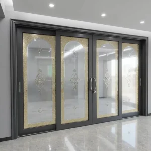Aluminum Alloy Integrated Glass Sliding Doors for Interior, Garden, Supermarket, Balcony, Bathroom, and Study
