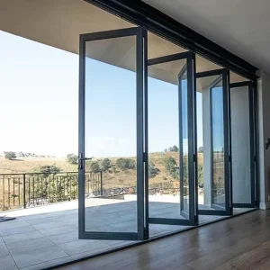 Aluminum Alloy Main Entrance Folding Door with Customized Color and Security Features