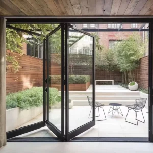 Aluminum Alloy Main Entrance Folding Door with Customized Color for Residential and Commercial Use