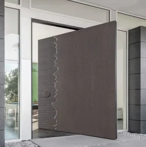 Aluminum Alloy Mid-Pivot Swing Exterior Entry Door with Fire Prevention for Villa and House