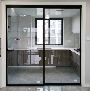 Aluminum Alloy Modern Sliding Door for Apartment Villa Interior Balcony Kitchen 8mm Thick Double Glazing Tempered Glass Manual