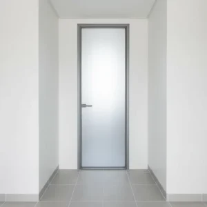 Aluminum Alloy Narrow Profile Bathroom Door Privacy Glass Sound Insulation for Hotel Villa Apartment