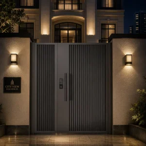 Aluminum Alloy Outdoor Front Entry Security Door with Lock, Waterproof, Anti-Corrosion, Garden Villa