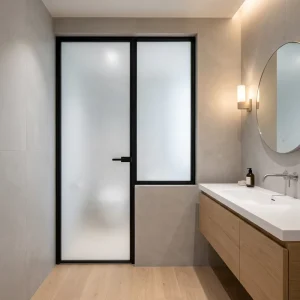 Aluminum Alloy Outer French Entrance Door House Bathroom North American Glass Swing Door