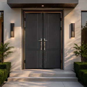 Aluminum Alloy Security Door Soundproof Anti-Theft Thermal Insulation Exterior Front Entry Door for Family Home Gate