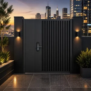 Aluminum Alloy Single Panel Main Entry Door Thermal Insulation Soundproof for Garden House Outdoor Use