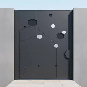 Aluminum Alloy Single Swing Security Entry Door, Exterior Waterproof, for Villas and Gardens